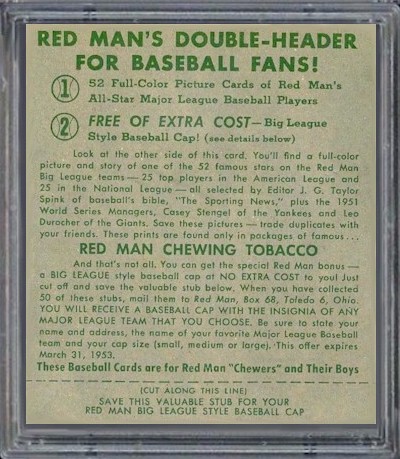 1952 Red Man Card Back